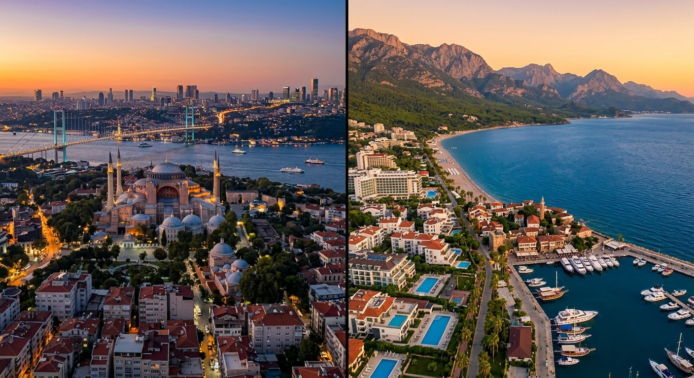 Property buyers comparing Istanbul and Antalya real estate